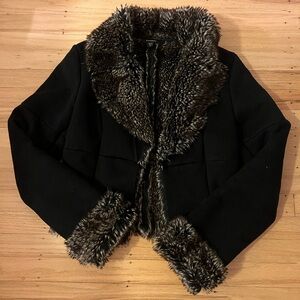 Express Fuzzy Penny Lane Cropped Coat